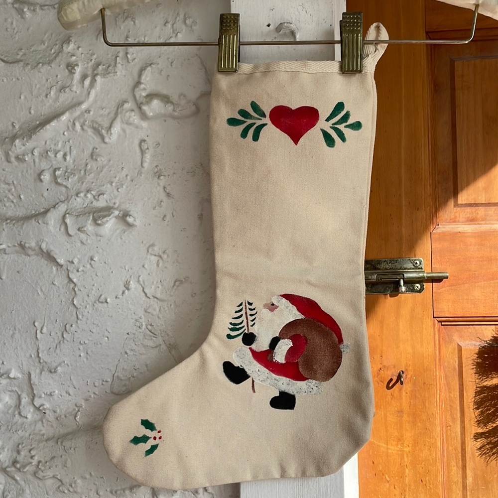 Hand Painted Santa Stocking